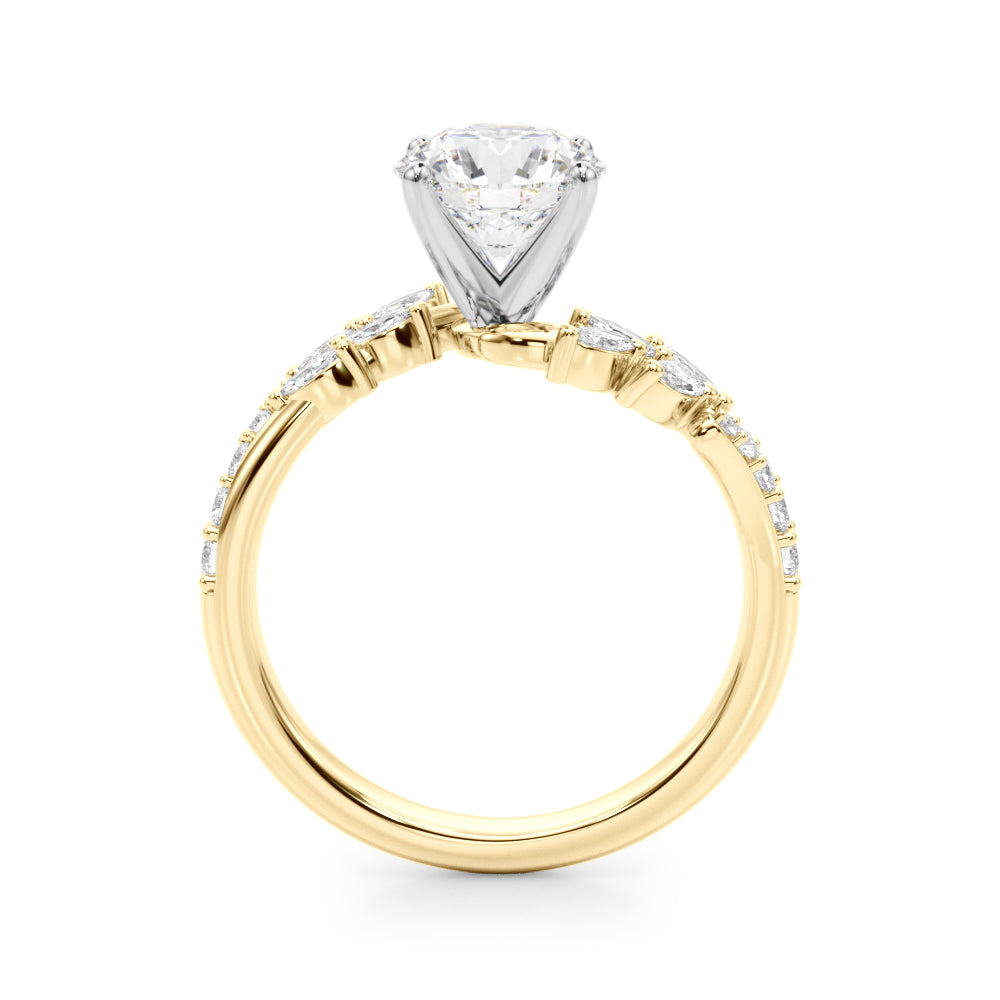 Round Bypass Lab Grown Diamond Engagement Ring - VS1 D/E/F | 14K & 18K Gold | Lab Grown Diamond Engagement Ring | Picasso Gold & Diamond | Chicago