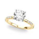 Round Single Row Lab Grown Diamond Engagement Ring - VS1 D/E/F | 14K & 18K Gold | 14K White Gold | Round Lab Diamond | Picasso Gold & Diamond Chicago