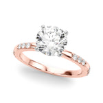 Round Single Row Lab Grown Diamond Engagement Ring - VS1 D/E/F | 14K & 18K Gold | 14K Yellow Gold | Round Lab Diamond | Picasso Gold & Diamond Chicago