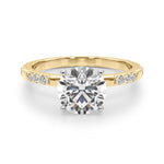 Round Single Row Lab Grown Diamond Engagement Ring - VS1 D/E/F | 14K & 18K Gold | 14K Yellow Gold | Round Lab Diamond | Picasso Gold & Diamond Chicago