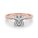 Round Single Row Lab Grown Diamond Engagement Ring - VS1 D/E/F | 14K & 18K Gold | 14K Rose Gold | Round Lab Diamond | Picasso Gold & Diamond Chicago