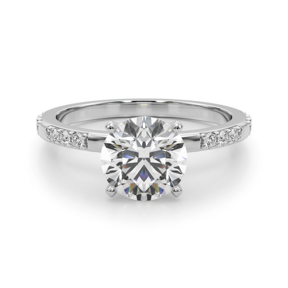 Round Single Row Lab Grown Diamond Engagement Ring - VS1 D/E/F | 14K & 18K Gold | 14K Rose Gold | Round Lab Diamond | Picasso Gold & Diamond Chicago
