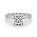 Round Single Row Lab Grown Diamond Engagement Ring - VS1 D/E/F | 14K & 18K Gold | 14K Rose Gold | Round Lab Diamond | Picasso Gold & Diamond Chicago