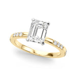 Round Single Row Lab Grown Diamond Engagement Ring - VS1 D/E/F | 14K & 18K Gold | 14K Rose Gold | Round Lab Diamond | Picasso Gold & Diamond Chicago