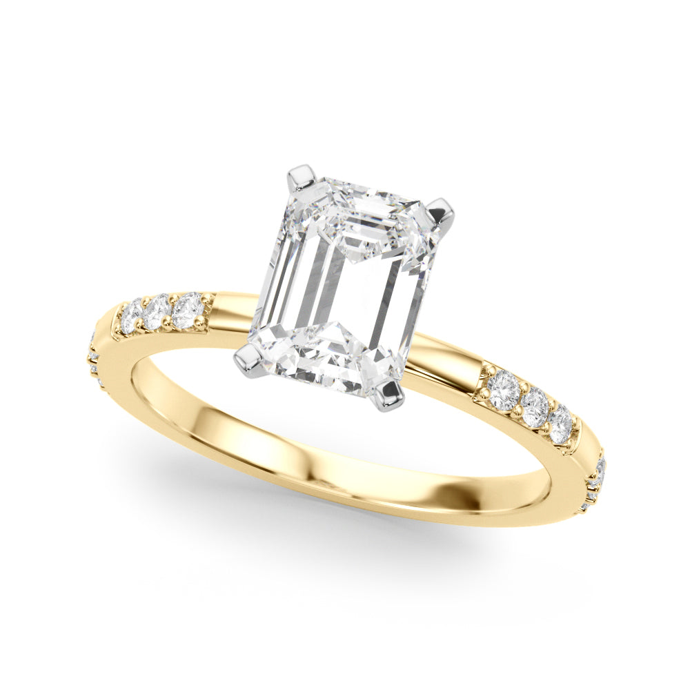 Round Single Row Lab Grown Diamond Engagement Ring - VS1 D/E/F | 14K & 18K Gold | 14K Rose Gold | Round Lab Diamond | Picasso Gold & Diamond Chicago