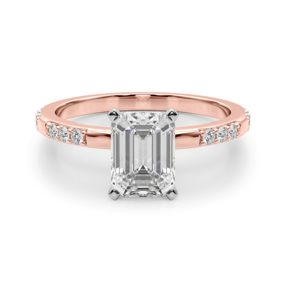 Round Single Row Lab Grown Diamond Engagement Ring - VS1 D/E/F | 14K & 18K Gold | 18K Yellow Gold | Round Lab Diamond | Picasso Gold & Diamond Chicago