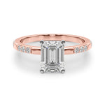 Round Single Row Lab Grown Diamond Engagement Ring - VS1 D/E/F | 14K & 18K Gold | 18K Yellow Gold | Round Lab Diamond | Picasso Gold & Diamond Chicago