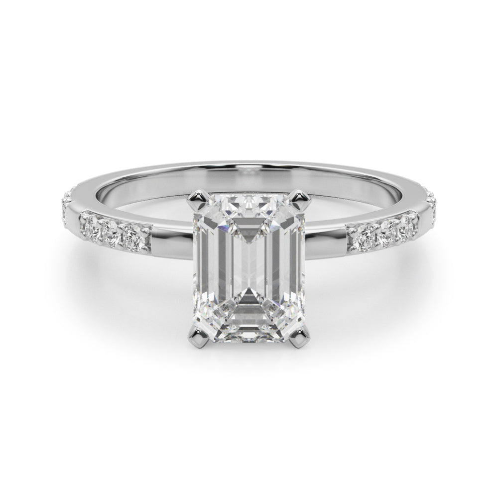 Round Single Row Lab Grown Diamond Engagement Ring - VS1 D/E/F | 14K & 18K Gold | 18K Yellow Gold | Round Lab Diamond | Picasso Gold & Diamond Chicago