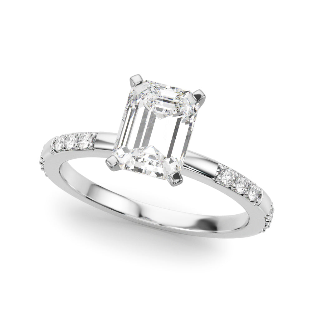 Round Single Row Lab Grown Diamond Engagement Ring - VS1 D/E/F | 14K & 18K Gold | 18K Yellow Gold | Round Lab Diamond | Picasso Gold & Diamond Chicago