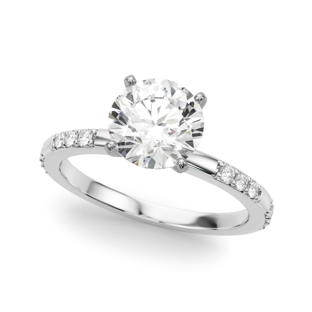 Round Single Row Lab Grown Diamond Engagement Ring - VS1 D/E/F | 14K & 18K Gold | 14K White Gold | Round Lab Diamond | Picasso Gold & Diamond Chicago