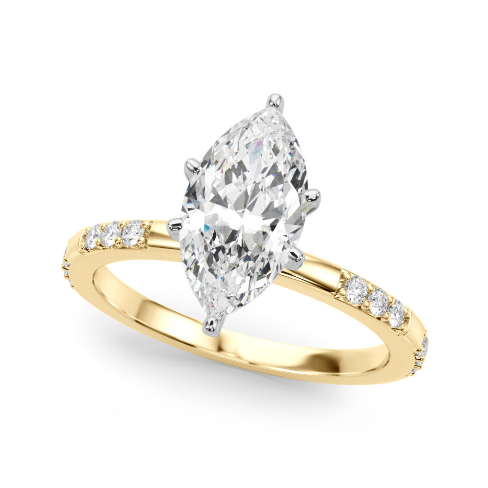 Round Single Row Lab Grown Diamond Engagement Ring - VS1 D/E/F | 14K & 18K Gold | Lab Grown Diamond Engagement Ring | Picasso Gold & Diamond | Chicago