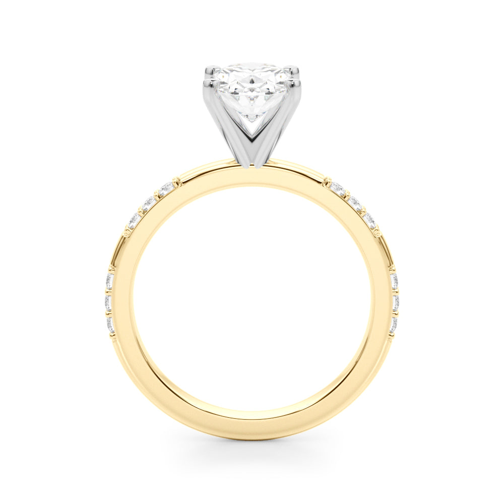 Round Single Row Lab Grown Diamond Engagement Ring - VS1 D/E/F | 14K & 18K Gold | 14K Yellow Gold | Round Lab Diamond | Picasso Gold & Diamond Chicago
