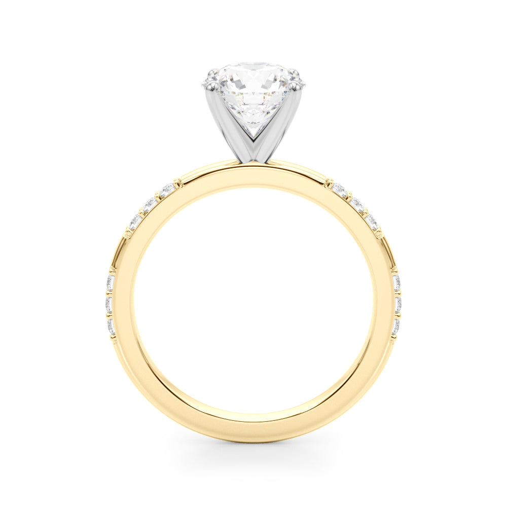 Round Single Row Lab Grown Diamond Engagement Ring - VS1 D/E/F | 14K & 18K Gold | 14K White Gold | Round Lab Diamond | Picasso Gold & Diamond Chicago