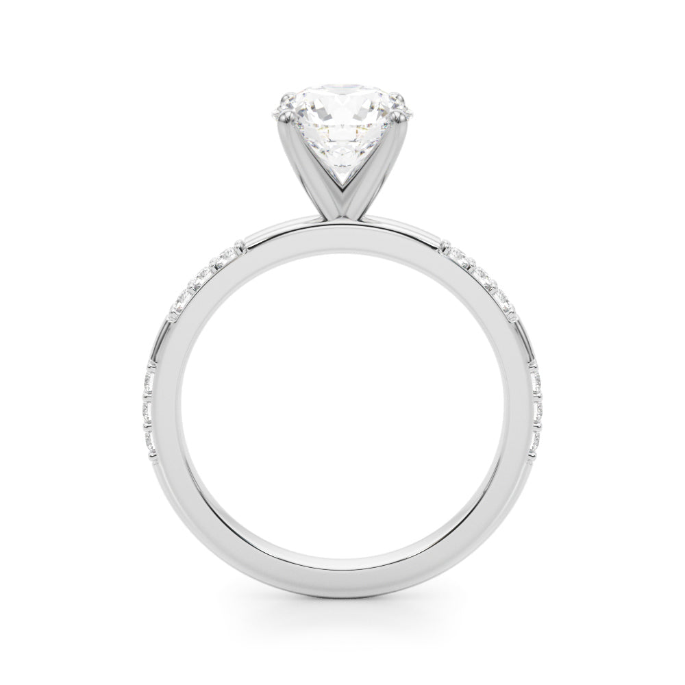 Round Single Row Lab Grown Diamond Engagement Ring - VS1 D/E/F | 14K & 18K Gold | 14K Rose Gold | Round Lab Diamond | Picasso Gold & Diamond Chicago