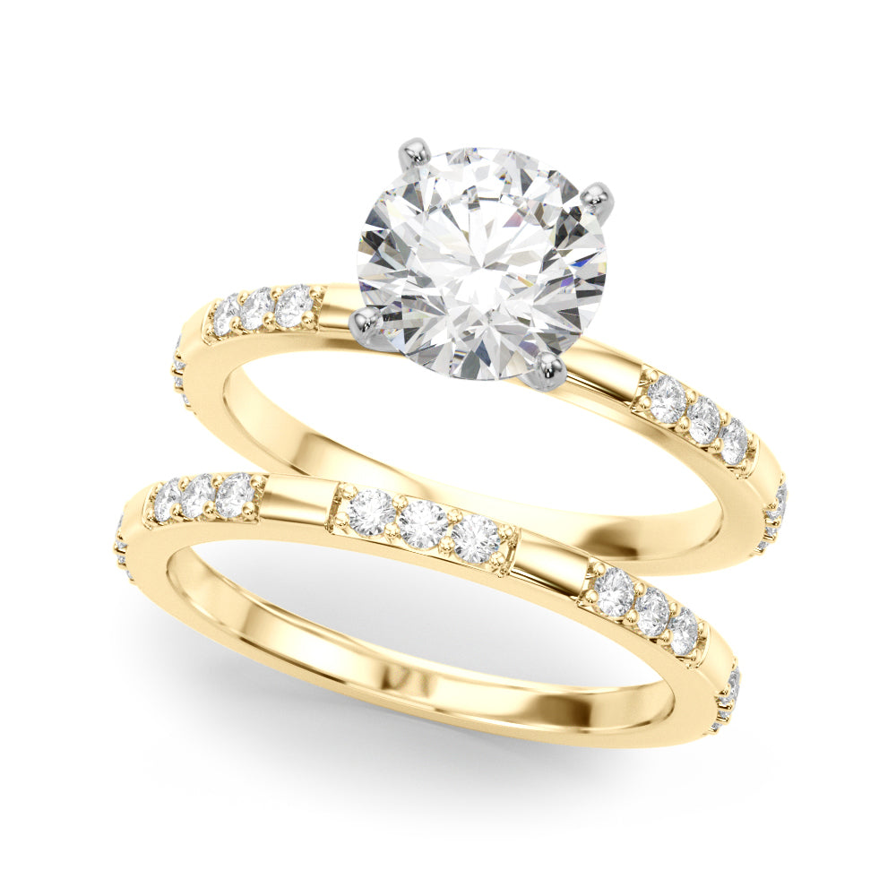 Round Single Row Lab Grown Diamond Engagement Ring - VS1 D/E/F | 14K & 18K Gold | 18K Yellow Gold | Round Lab Diamond | Picasso Gold & Diamond Chicago