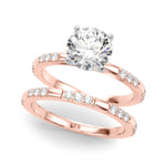 Round Single Row Lab Grown Diamond Engagement Ring - VS1 D/E/F | 14K & 18K Gold | 18K Rose Gold | Round Lab Diamond | Picasso Gold & Diamond Chicago
