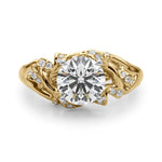 Round Nature Inspired Lab Grown Diamond Engagement Ring - VS1 D/E/F | 14K & 18K Gold | 14K Rose Gold | Round Lab Diamond | Picasso Gold & Diamond Chicago