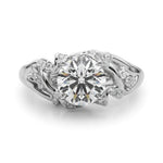 Round Nature Inspired Lab Grown Diamond Engagement Ring - VS1 D/E/F | 14K & 18K Gold | 14K Rose Gold | Round Lab Diamond | Picasso Gold & Diamond Chicago