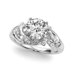 Round Nature Inspired Lab Grown Diamond Engagement Ring - VS1 D/E/F | 14K & 18K Gold | 14K Rose Gold | Round Lab Diamond | Picasso Gold & Diamond Chicago