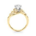 Round Nature Inspired Lab Grown Diamond Engagement Ring - VS1 D/E/F | 14K & 18K Gold | 18K Rose Gold | Round Lab Diamond | Picasso Gold & Diamond Chicago