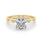 Round Single Row Lab Grown Diamond Engagement Ring - VS1 D/E/F | 14K & 18K Gold | 14K Yellow Gold | Round Lab Diamond | Picasso Gold & Diamond Chicago