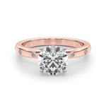 Round Single Row Lab Grown Diamond Engagement Ring - VS1 D/E/F | 14K & 18K Gold | 14K Rose Gold | Round Lab Diamond | Picasso Gold & Diamond Chicago