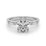 Round Single Row Lab Grown Diamond Engagement Ring - VS1 D/E/F | 14K & 18K Gold | 14K Rose Gold | Round Lab Diamond | Picasso Gold & Diamond Chicago
