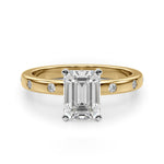 Round Single Row Lab Grown Diamond Engagement Ring - VS1 D/E/F | 14K & 18K Gold | 18K White Gold | Round Lab Diamond | Picasso Gold & Diamond Chicago