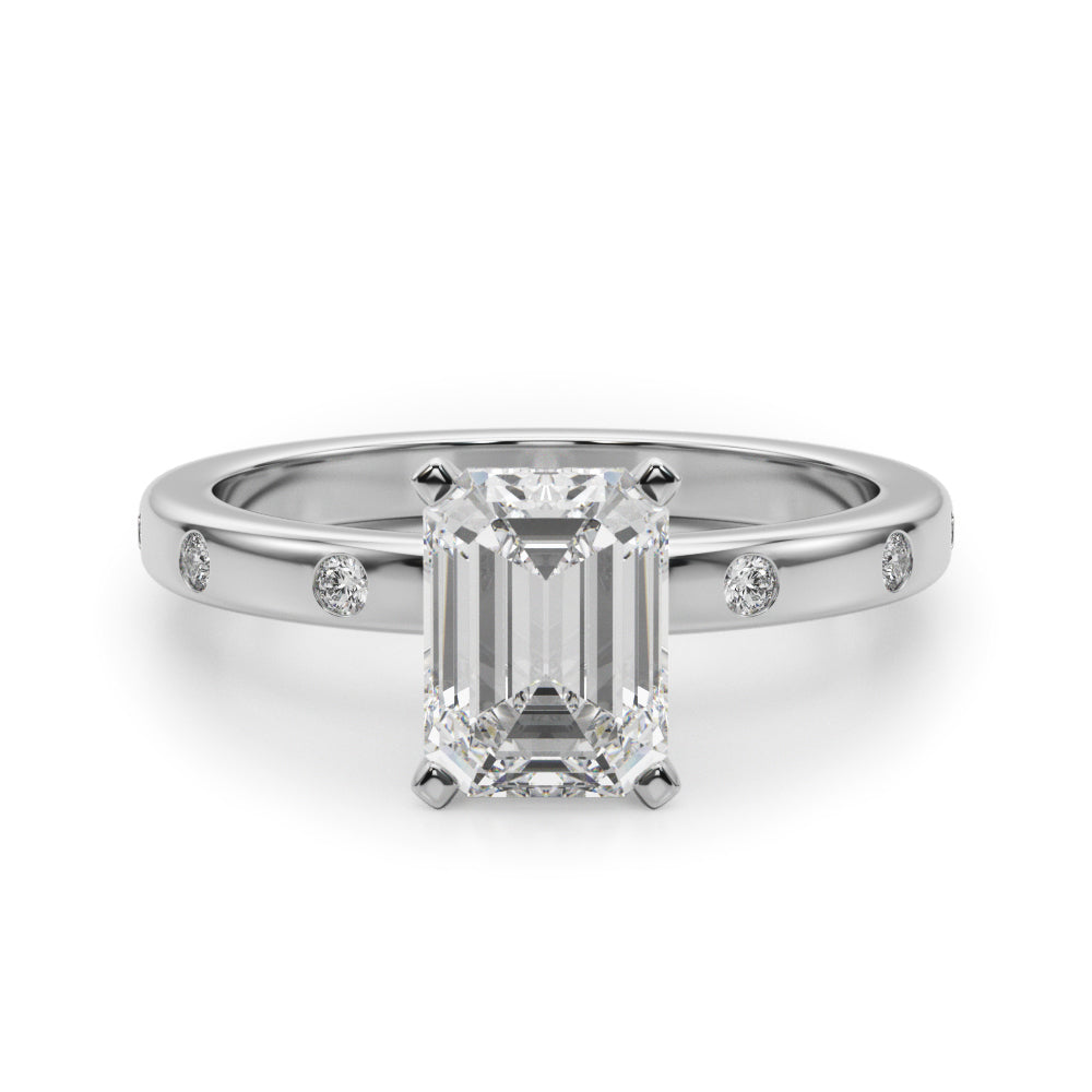 Round Single Row Lab Grown Diamond Engagement Ring - VS1 D/E/F | 14K & 18K Gold | 18K Yellow Gold | Round Lab Diamond | Picasso Gold & Diamond Chicago