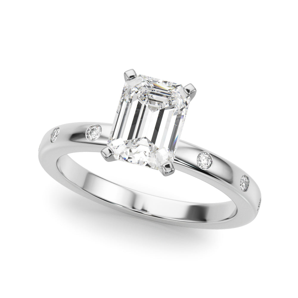 Round Single Row Lab Grown Diamond Engagement Ring - VS1 D/E/F | 14K & 18K Gold | 18K Yellow Gold | Round Lab Diamond | Picasso Gold & Diamond Chicago