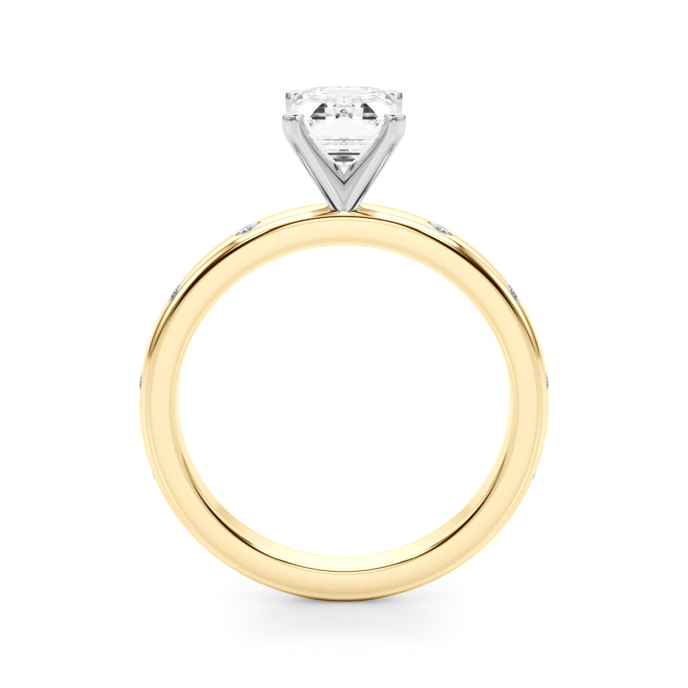 Round Single Row Lab Grown Diamond Engagement Ring - VS1 D/E/F | 14K & 18K Gold | Platinum | Round Lab Diamond | Picasso Gold & Diamond Chicago