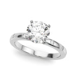 Round Single Row Lab Grown Diamond Engagement Ring - VS1 D/E/F | 14K & 18K Gold | 14K White Gold | Round Lab Diamond | Picasso Gold & Diamond Chicago