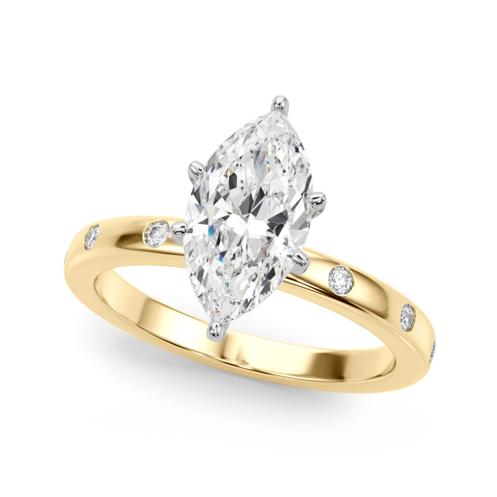 Round Single Row Lab Grown Diamond Engagement Ring - VS1 D/E/F | 14K & 18K Gold | Lab Grown Diamond Engagement Ring | Picasso Gold & Diamond | Chicago