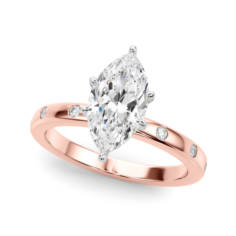 Round Single Row Lab Grown Diamond Engagement Ring - VS1 D/E/F | 14K & 18K Gold | Lab Grown Diamond Engagement Ring | Picasso Gold & Diamond | Chicago