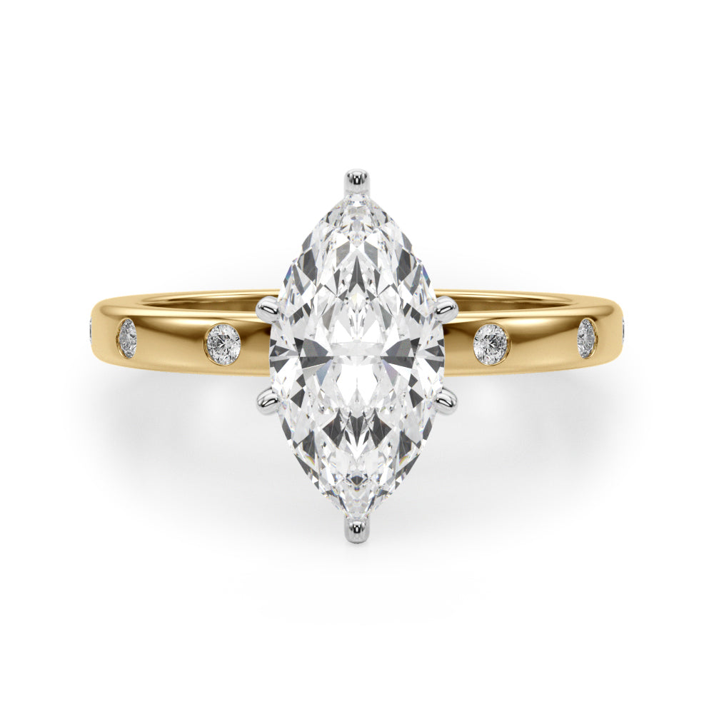 Round Single Row Lab Grown Diamond Engagement Ring - VS1 D/E/F | 14K & 18K Gold | Lab Grown Diamond Engagement Ring | Picasso Gold & Diamond | Chicago