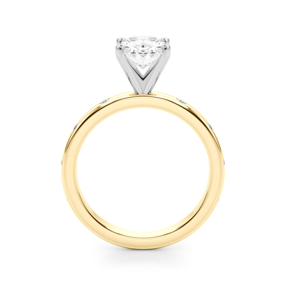 Round Single Row Lab Grown Diamond Engagement Ring - VS1 D/E/F | 14K & 18K Gold | 14K Yellow Gold | Round Lab Diamond | Picasso Gold & Diamond Chicago