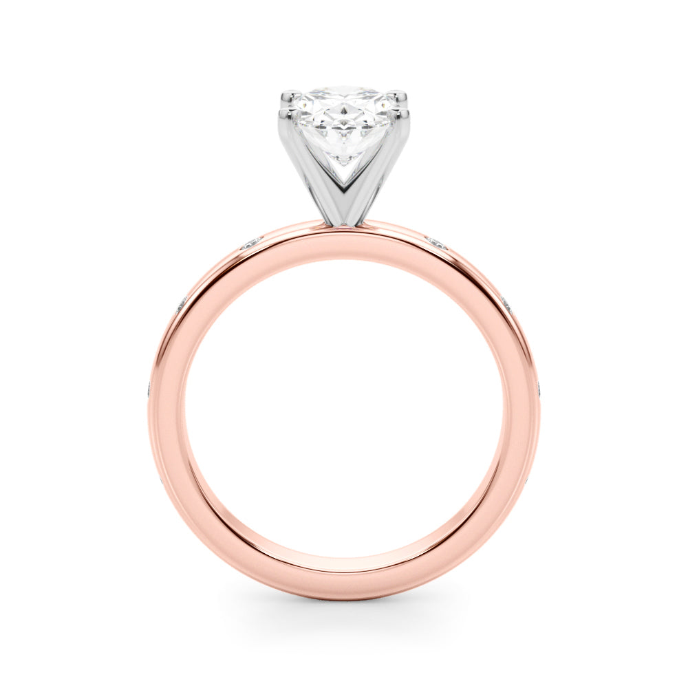 Round Single Row Lab Grown Diamond Engagement Ring - VS1 D/E/F | 14K & 18K Gold | 18K White Gold | Round Lab Diamond | Picasso Gold & Diamond Chicago