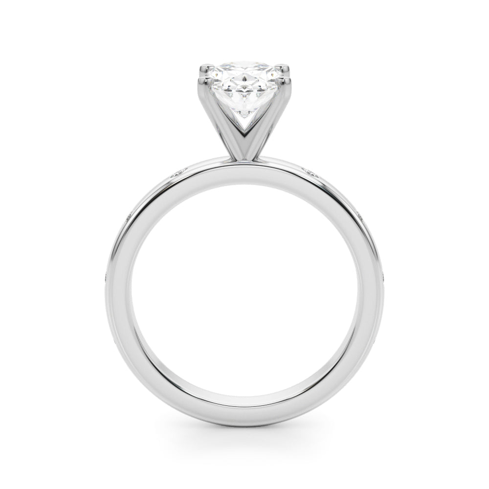 Round Single Row Lab Grown Diamond Engagement Ring - VS1 D/E/F | 14K & 18K Gold | 18K White Gold | Round Lab Diamond | Picasso Gold & Diamond Chicago