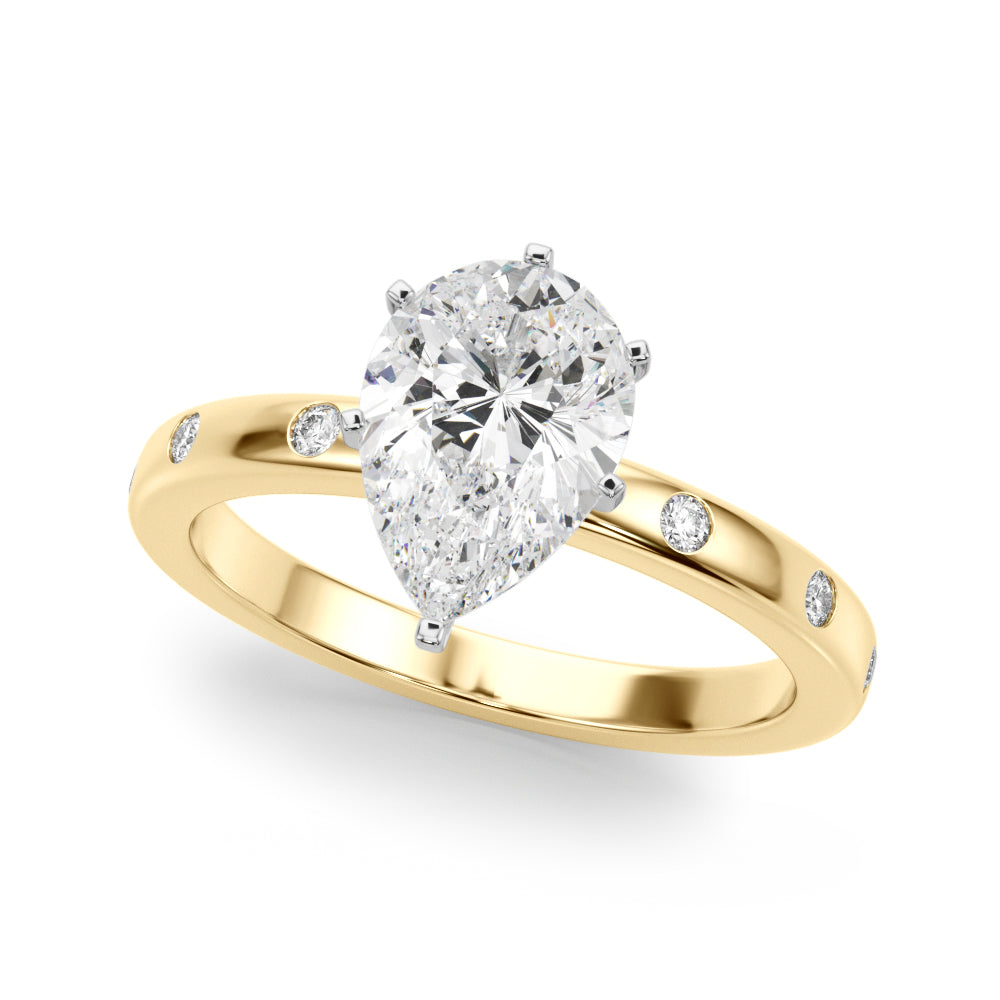Round Single Row Lab Grown Diamond Engagement Ring - VS1 D/E/F | 14K & 18K Gold | Platinum | Round Lab Diamond | Picasso Gold & Diamond Chicago