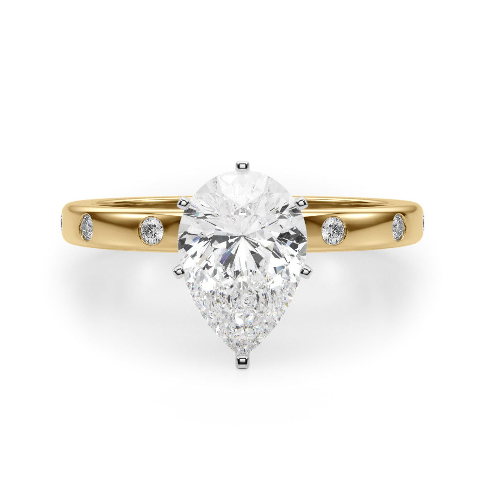 Round Single Row Lab Grown Diamond Engagement Ring - VS1 D/E/F | 14K & 18K Gold | Lab Grown Diamond Engagement Ring | Picasso Gold & Diamond | Chicago
