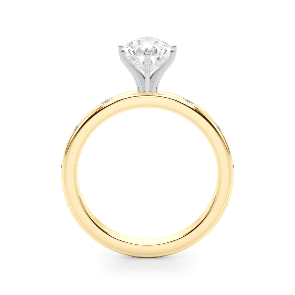 Round Single Row Lab Grown Diamond Engagement Ring - VS1 D/E/F | 14K & 18K Gold | Lab Grown Diamond Engagement Ring | Picasso Gold & Diamond | Chicago