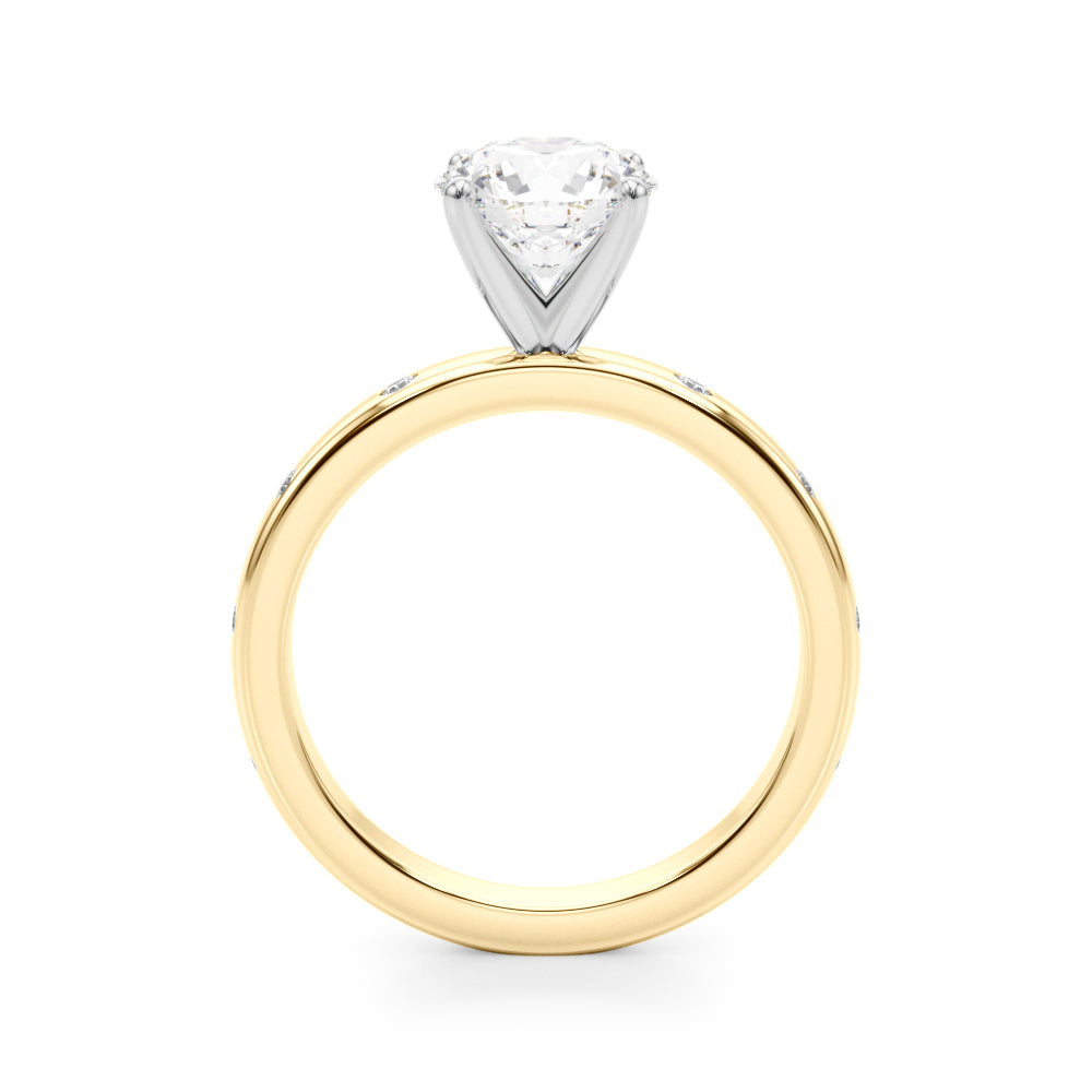 Round Single Row Lab Grown Diamond Engagement Ring - VS1 D/E/F | 14K & 18K Gold | 14K White Gold | Round Lab Diamond | Picasso Gold & Diamond Chicago