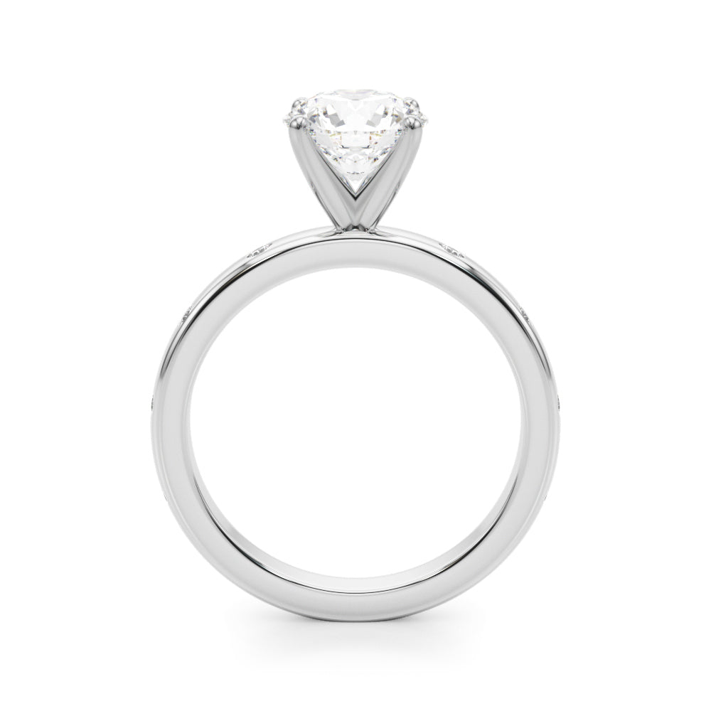 Round Single Row Lab Grown Diamond Engagement Ring - VS1 D/E/F | 14K & 18K Gold | 14K Rose Gold | Round Lab Diamond | Picasso Gold & Diamond Chicago