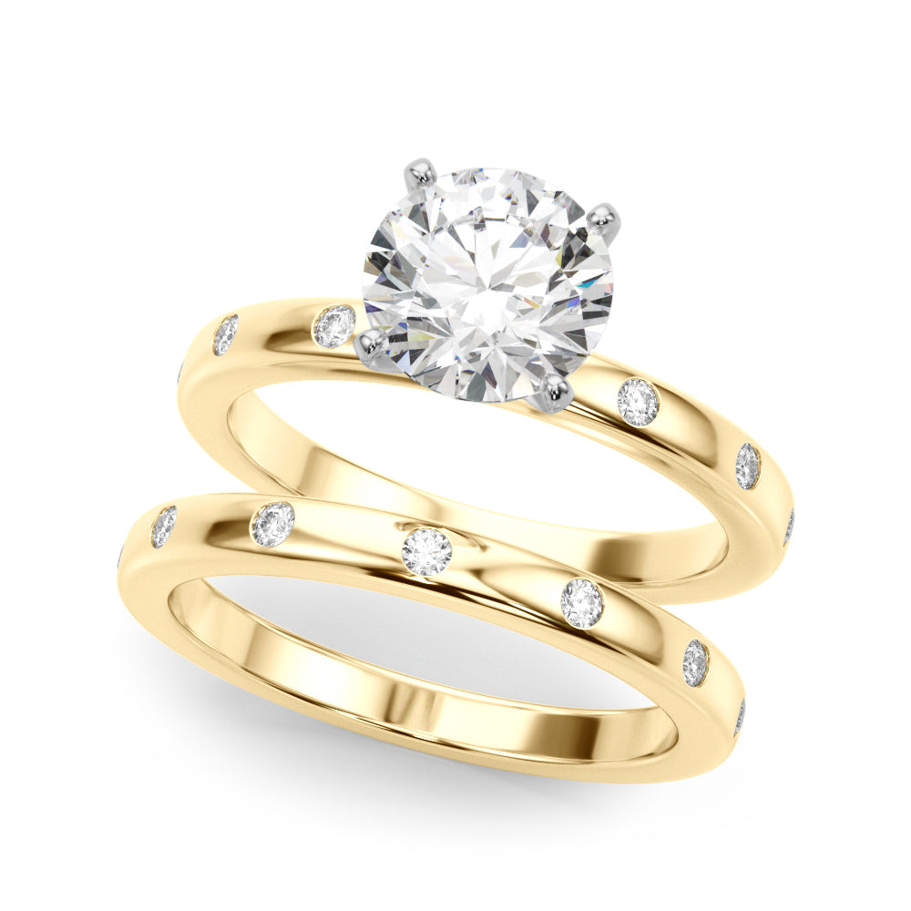 Round Single Row Lab Grown Diamond Engagement Ring - VS1 D/E/F | 14K & 18K Gold | 18K Yellow Gold | Round Lab Diamond | Picasso Gold & Diamond Chicago
