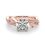 Round Twisted Shank Lab Grown Diamond Engagement Ring - VS1 D/E/F | 14K & 18K Gold | 14K Yellow Gold | Round Lab Diamond | Picasso Gold & Diamond Chicago