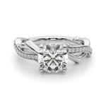 Round Twisted Shank Lab Grown Diamond Engagement Ring - VS1 D/E/F | 14K & 18K Gold | 14K Yellow Gold | Round Lab Diamond | Picasso Gold & Diamond Chicago