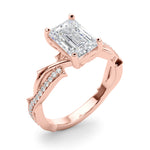 Round Twisted Shank Lab Grown Diamond Engagement Ring - VS1 D/E/F | 14K & 18K Gold | 18K Rose Gold | Round Lab Diamond | Picasso Gold & Diamond Chicago