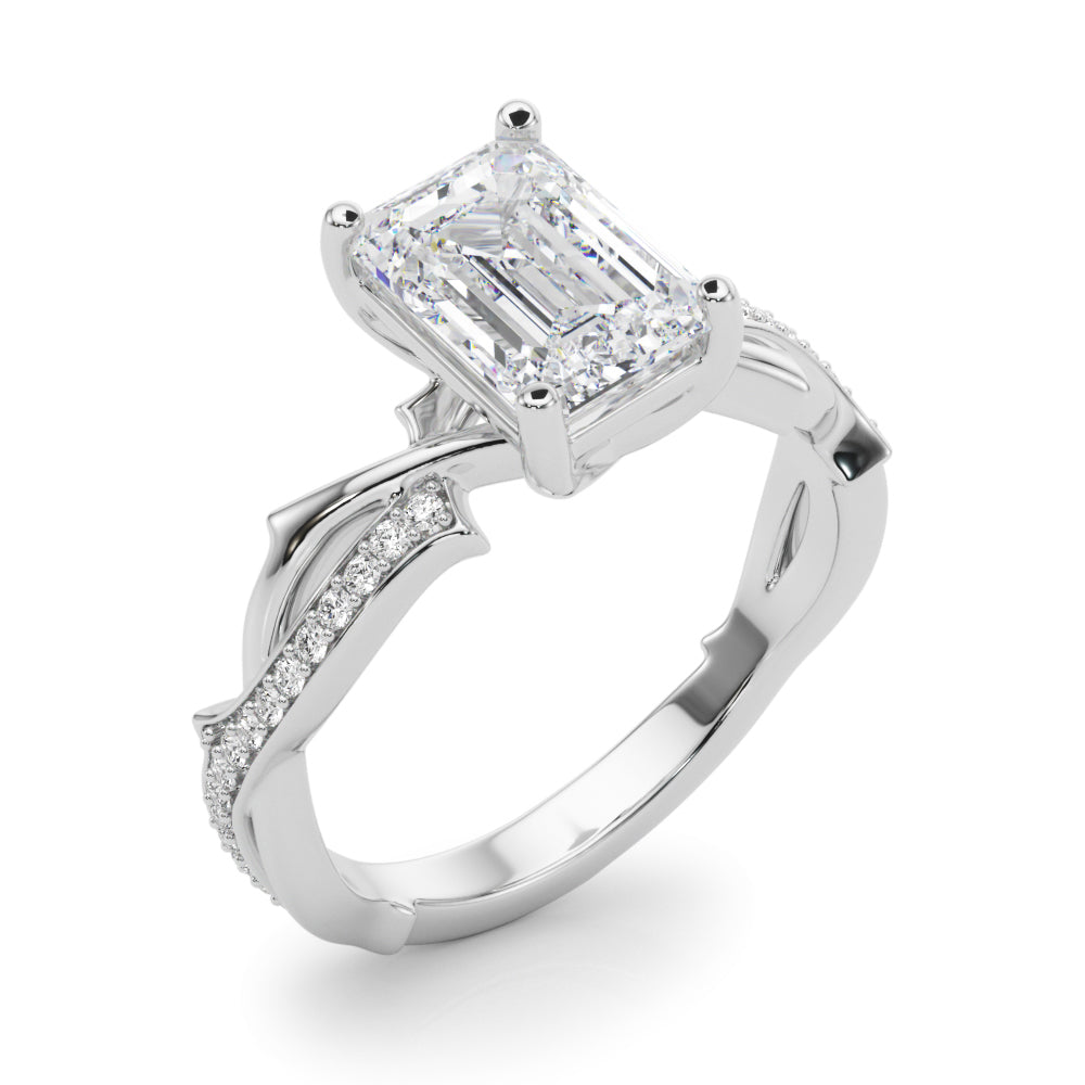 Round Twisted Shank Lab Grown Diamond Engagement Ring - VS1 D/E/F | 14K & 18K Gold | 18K Rose Gold | Round Lab Diamond | Picasso Gold & Diamond Chicago