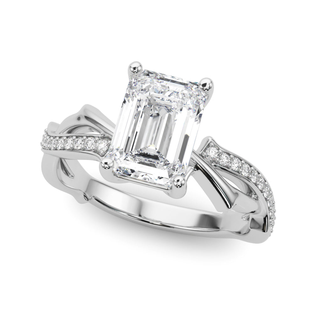 Round Twisted Shank Lab Grown Diamond Engagement Ring - VS1 D/E/F | 14K & 18K Gold | 18K Rose Gold | Round Lab Diamond | Picasso Gold & Diamond Chicago