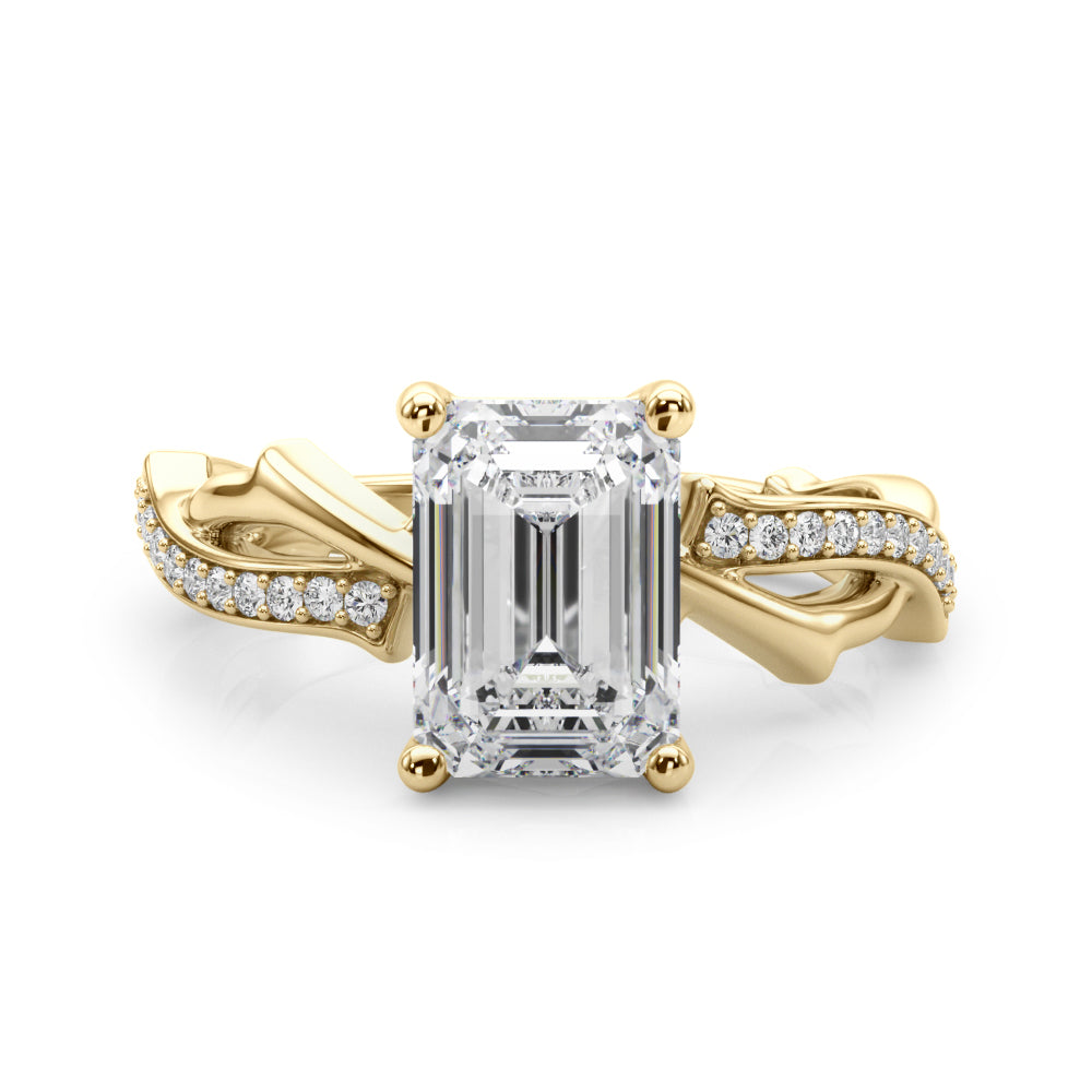 Round Twisted Shank Lab Grown Diamond Engagement Ring - VS1 D/E/F | 14K & 18K Gold | 18K Rose Gold | Round Lab Diamond | Picasso Gold & Diamond Chicago